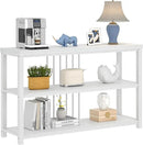 FOLUBAN Modern Sofa Console Table for Entryway, 3 Tier Wood Foyer Table for Hallway Living Room Behind Couch, White Oak by CozyNest Decor