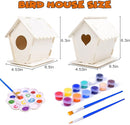 hapray 2 Pack Bird House Kit, DIY Birdhouse Kits, Wooden Crafts Arts for Children to Build and Paint (Includes Paints & Brushes) for Kids Girls Boys Toddlers Gifts Christmas by TinyTreasures Baby Boutique