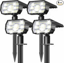 NYMPHY Solar Lights Outdoor Waterproof IP68, 56 LED 3 Lighting Modes Solar Powered Garden Yard Spot Solar Lights for Outside Landscape- 4 Pack (Cool White) by GreenHaven Gardens