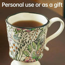 360ml -12.17oz Painted Garden floral Ceramic Mug - Cute Espresso Latte Shot Cup - Gift for Women, Dishwasher Safe