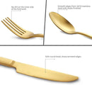 Stainless Steel Flatware Set Hand Forged 18/10 Silverware Set Cutlery Set Gold Cuboid Handle Matte Finished 40 Pieces Service for 8 by CozyNest Decor