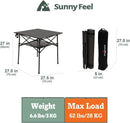 SUNNYFEEL Outdoor Folding Table | Lightweight Compact Aluminum Camping Table, Roll Up Top 4 People Portable Camp Square Tables with Carry Bag for Picnic/Cooking/Beach/Travel/BBQ by GreenHaven Gardens