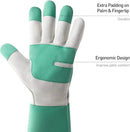 HANDLANDY Long Gardening Gloves for Men & Women, Thorn Proof Rose Pruning Gloves Leather Gauntlets Garden Glove Yard Work Glove (Small, Green) by GreenHaven Gardens