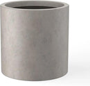 Kante 9.8" Dia Round Concrete Planter, Modern Style Large Cylindrical Plant Pot with Drainage Hole and Rubber Plug for Indoor Outdoor Patio, Weathered Concrete by GreenHaven Gardens