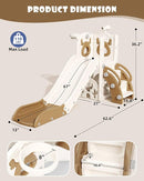 XJD 7 in 1 Toddler Slide, Kids Indoor Slide for Toddlers 1-3, New Upgrade with Golf, Basketball Hoop for Indoor Outdoor Playset,Toddler Playground (White Brown) by TinyTreasures Baby Boutique
