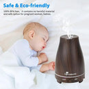 Diffuserlove Essential Oil Diffusers 200ML, Remote Control Aromatherapy Diffuser with 7 Color Lights, Auto Shut-Off for Bedroom Office Kitchen (Black Wood Grain) by CozyNest Decor