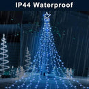 Christmas Decorations Star String Lights, 320 LED Waterfall Tree Lights with 13" Topper Star 8 Lighting Modes Indoor Outdoor Decorative for New Year, Holiday, Wedding, Party by GreenHaven Gardens
