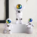 Gradient Astronaut Statues Set of 3, Space Theme Nursery Shelf Classroom Desk Decor Cake Toppers by CozyNest Decor