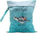 Waterproof Wet Bag for Swimsuit, Travel Beach Wet Dry Bag, Hidden Zipper Reusable Baby turtle Wet Bags, for Travel Beach Wet Swimsuits Toiletries Diapers Dirty Gym Clothes Laundry Bag by TinyTreasures Baby Boutique