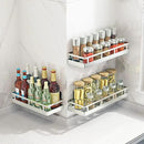 Spice Rack Organizer, SUS304 Stainless steel Wall Mount Spice Rack Storage Basket - Seasoning Container, Kitchen Spice Organizer -Kitchen Seasoning Hanging Rack - Bathroom Shelf (Silver) by CozyNest Decor