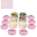 Termichy Stackable Formula Dispenser Portable Milk Powder Container, 2 Pack, Baby Pink by TinyTreasures Baby Boutique