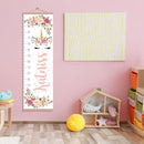 Personalized Kids Height Chart - Canvas Growth Ruler for Boys and Girls - Custom Name Banner with Removable Nursery Wall Decor - Gift for Kid’s Room Decoration by TinyTreasures Baby Boutique