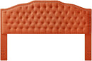 24KF Upholstered Button Tufted King Size Headboard with Nailhead Trim, Elegant Boucle Fabric California King headboard, 6031-K-Boucle-Orange by CozyNest Decor
