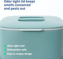 BLUE GINKGO Kitchen Compost Bin [2.6L / 0.69 GAL] – Filter-Free, Odor-Tight Countertop Food Waste Pail with Handles (Made in Korea, Green) by GreenHaven Gardens
