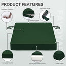 Favoyard Patio Chair Cushions 24 x 24 x 4 Inch Waterproof Outdoor Seat Cushions for Patio Furniture 3-Year Color Fastness Garden Sofa Couch Chair Pads with Handle & Adjustable Straps Set of 2, Green by GreenHaven Gardens