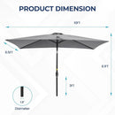 SUNVIVI OUTDOOR Patio Umbrella, 6.5' x 10' Rectangular Patio Umbrella, Metal Pole Square Outdoor Umbrella with Crank and Push Button Tilt, 6 Steel Ribs, Polyester Canopy by GreenHaven Gardens