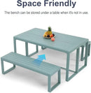 Aoodor 3-Piece Outdoor Patio Dining Set, Aluminum Furniture Set with 1 Rectangular Picnic Table and 2 Benches for Garden, Lawn, Yard by GreenHaven Gardens