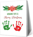 SHLINCO Handprint Keepsake DIY Kit, Baby's First Christmas Keepsake, Winter Decoration, Family Footprint Art for Kids, 7.8x9.8 Inch Canvas, Suitable For Desktop Wall Ornaments by TinyTreasures Baby Boutique