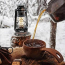 YAKii LED Vintage Lantern Metal Hanging Hurricane 12 LED Dimmer Switch Warm White Battery Operated Power Outage Indoor Camping Lighting Outdoor Brooklyn (Copper 2 Pack) by CozyNest Decor