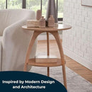 Martin Svensson Home LAX 20" Round End/Side Table with Storage, Light Oak by CozyNest Decor