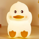 Soft Silicone Cute Duck Night Light, 2-Level Brightness 6 Colors Changeable, with Timing Function Rechargeable Night Light for Nursery Kids Bedroom, Toddler Gift by TinyTreasures Baby Boutique