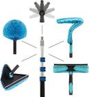 16 Feet High Ceilings Baseboard Wall Cleaner Mop with 8 Ft Extension Pole, Cobweb Duster, Window Cleaning Squeegee Kit (8ft) by GreenHaven Gardens