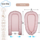 Baby Lounger Cover Only for Newborns, 100% Cotton Soft Portable Baby Nest Lounger Cover, Breathable Infant Lounger Replacement Cover, Lounger Pillow Cover Fit for Snuggle Me, Cover Only(Pink) by TinyTreasures Baby Boutique