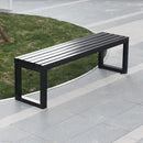 Weatherproof Metal Dining Bench, Outdoor Bench Backless Patio Bench 2-Person Farmhouse Bench Garden Bench for Kitchen, Living Room, Entryway(Black,40in) by GreenHaven Gardens