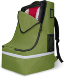 Car Seat Travel Bag for Airplane,Infant Seat Travel Bag with Shoulder Strap,Padded Car Seats Backpack with Reflective Stripes,Large Carseat Carrier Bag Travel Car Seat Cover,Green by TinyTreasures Baby Boutique