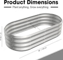 4x2x1ft Oval Galvanized Raised Garden Bed Outdoor 9-in-1 Large Metal Modular Planter Box Raised Beds for Gardening,Vegetables,Fruits,Flowers & Herbs (Silver) by GreenHaven Gardens
