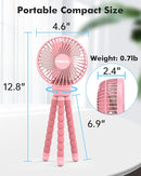 FRIZCOL Stroller Fan for Baby - Portable Fans Rechargeable - Battery Operated Fan(Use for 24Hrs) - Fans for Handheld/Clip On/Car Seat/Desk/Camping (Pink) by TinyTreasures Baby Boutique