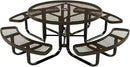 Coated Outdoor Furniture Heavy-Duty Portable Outdoor Kids Table with Umbrella Hole, Expanded Metal Kids Picnic Table, Commercial-Grade, Made in America (46 In, Round, Childrens, Textured Brown) by GreenHaven Gardens