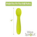 WeeSprout Baby Spoons for Self Feeding 6 Months +, Soft & Durable Silicone Utensils for Sensitive Gums & Teeth, Easy Grip Handles & Shorter Length for Little Hands, 3 Pack + Carrying Case by TinyTreasures Baby Boutique