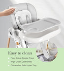Mallify Convertible High Chairs for Babies and Toddlers, Height Adjustable Baby High Chair, High Chair with Removable Tray, Adjustable Backrest, Portable Baby Dinning Chair with Lockable Wheels by TinyTreasures Baby Boutique