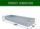 Galvanized Raised Garden Bed,2 Pcs 10×3×1FT Metal Planting Box for Outdoor Vegetable, Herb,Planter Gardening (Silver) by GreenHaven Gardens