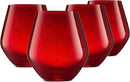 Godinger Wine Glasses, Stemless Wine Glasses, Red Wine Glasses, Drinking Glasses, Christmas Decor, Holiday Decor Stemless Wine Glass, Made in Europe - Red Glasses, 17oz, Set of 4 by CozyNest Decor