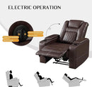 CANMOV Electric Power Recliner Chair Set of 3, Breathable Leather Home Theater Seating with Hidden Arm Storage, Power Recliner Chair with USB Ports and Cup Holders for Living Room,Red Brown by CozyNest Decor