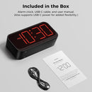 Battery Operated Digital Clock: Cordless Small Alarm Clock for Bedroom Travel - Large Numbers 4 Dimmers for All Ages Red Digits by TinyTreasures Baby Boutique