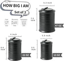 Nihow Food Storage Jar Sets: Ceramic Container with Air Tight Lid for Flour/Sugar/Rice/Coffee/Cookies/Candy - Seal Damp-proof Canister for The Kitchen - Set of 3 （Matte Black） by CozyNest Decor