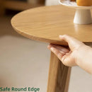 100% Solid Oak Wood Coffee Table Set, Round Coffee Table Combo Side Table w/Solid Wood Legs, Mid Century Table Sturdy Tables for Bedroom Balcony Living Room (Natural, Big-Medium Combo) by CozyNest Decor