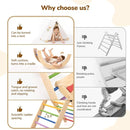Pikler Triangle Set with Cushion, 8-in-1 Toddler Climbing Toys Indoor, Wooden Montessori Climbing Set with Arch Ramp,Ladder&Tent Cloth, Baby Indoor Climber Jungle Gyms for Toddlers Toy, Rainbow by TinyTreasures Baby Boutique