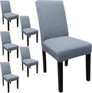 JQinHome 6 Pcs Dining Chair Slipcover,High Stretch Removable Washable Chair Seat Protector Cover for Home Party Hotel Wedding Ceremony(Light Grey) by CozyNest Decor
