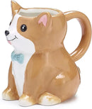 Burton Corgi Coffee Mug with Gift Box, Brown Porcelain Ceramic Cup with Handle, 10 oz Capacity by CozyNest Decor