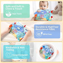 Baby Books 0-6 Months, 2PCS Crinkle Books for Babies, Touch and Feel Sensory Books for Babies, Infant Toys 0-6 Months, Soft Fabric Toy Shower Gift, Baby Crinkle Book - 4 Page Blue by TinyTreasures Baby Boutique