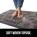 GORILLA GRIP 100% Waterproof All-Season WeatherMax Doormat, US Designed Natural Rubber, Stain and Fade Resistant, Low Profile Indoor Outdoor Door Mats, Easy Clean Patio Mat, 17x29, Graphite Skiing by CozyNest Decor