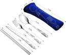 20PCS Premium Travel Utensils With Case, Stainless Steel Reusable Portable Utensils Set With Case, Lengnoyp Travel Silverware Set With Case for Lunch Box Camping, Silver by CozyNest Decor