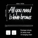 WLHOPE All you need is Brows Neon Sign White Led Neon Signs for Wall Decor, Nails Neon Signs USB Letter Neon Light Signs for Bedroom Girls Room Beauty Shop Nails Room Party Gift, Neon Nail Sign by GreenHaven Gardens