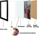 11x14 Picture Frame Set of 6, Display Pictures 8x10 with Mat or 11x14 Without Mat for Wall Mounting,Black by CozyNest Decor