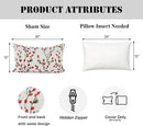 YOUR SMILE Classical Embroidery Jacquard Christmas Red Square Decorative Throw Pillow Case Cushion Cover,12x20 inch by CozyNest Decor