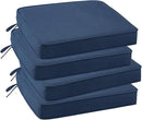 Outdoor Sunbrella Square Corner Seat Cushion, 18.5"x16"x3", Set of 4, Non Slip Seat Cushion Pads with Removable Cover for Patio Furniture, Garden Yard Lawn, Specrtum Indigo by GreenHaven Gardens